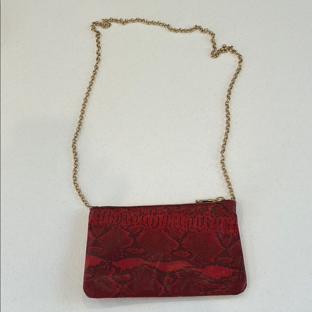 MBUKII red snakeskin Crossbody clutch pouch
